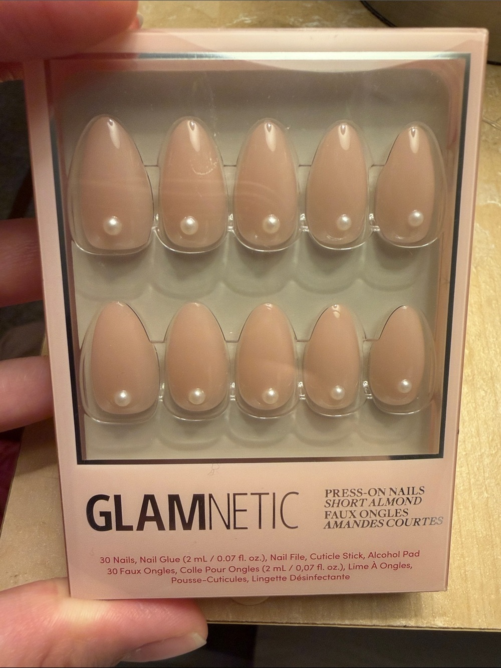 Wifey Nude Pearl Press-On Nails - Short Almond